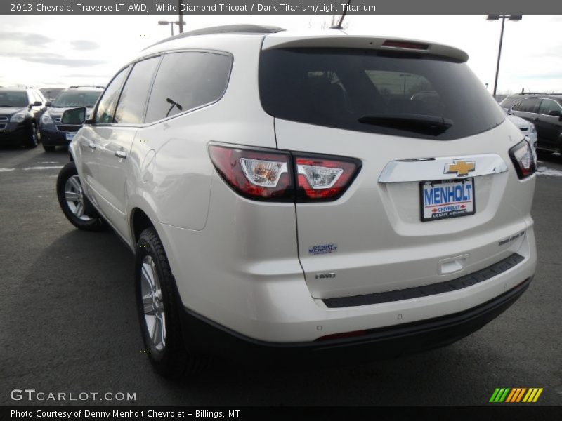 White Diamond Tricoat / Dark Titanium/Light Titanium 2013 Chevrolet Traverse LT AWD