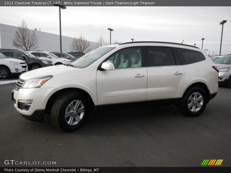 White Diamond Tricoat / Dark Titanium/Light Titanium 2013 Chevrolet Traverse LT AWD