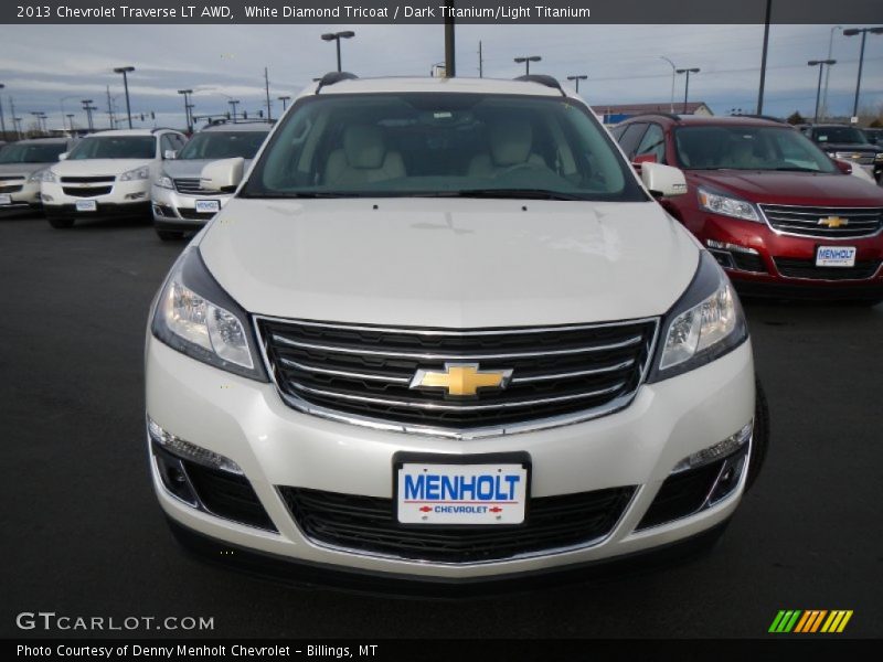 White Diamond Tricoat / Dark Titanium/Light Titanium 2013 Chevrolet Traverse LT AWD