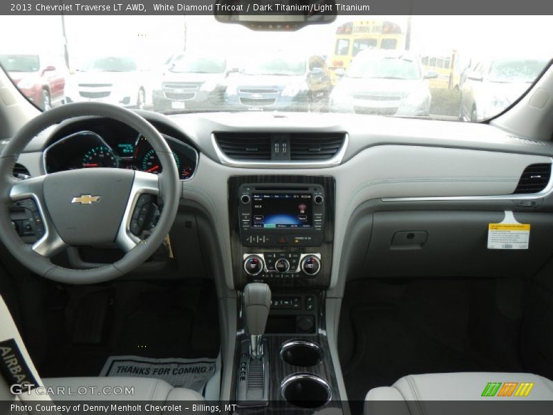 White Diamond Tricoat / Dark Titanium/Light Titanium 2013 Chevrolet Traverse LT AWD