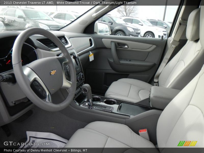 White Diamond Tricoat / Dark Titanium/Light Titanium 2013 Chevrolet Traverse LT AWD