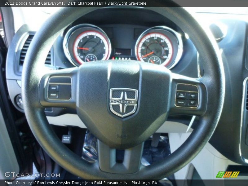 Dark Charcoal Pearl / Black/Light Graystone 2012 Dodge Grand Caravan SXT