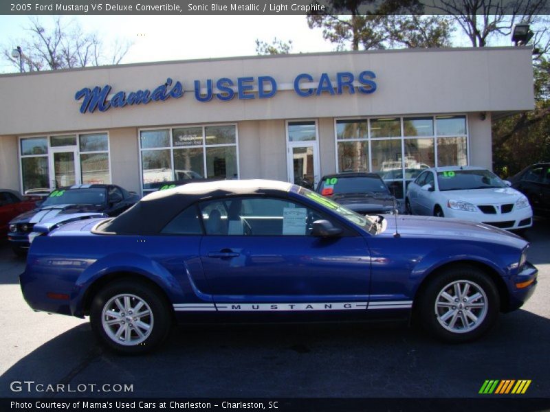 Sonic Blue Metallic / Light Graphite 2005 Ford Mustang V6 Deluxe Convertible