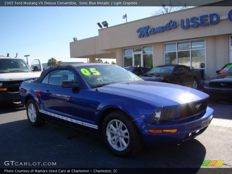 Sonic Blue Metallic / Light Graphite 2005 Ford Mustang V6 Deluxe Convertible