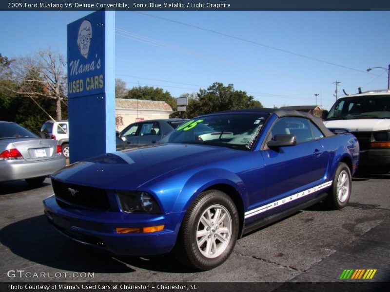 Sonic Blue Metallic / Light Graphite 2005 Ford Mustang V6 Deluxe Convertible