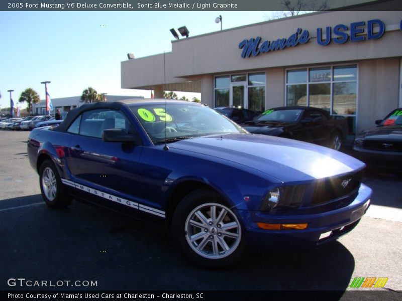Sonic Blue Metallic / Light Graphite 2005 Ford Mustang V6 Deluxe Convertible