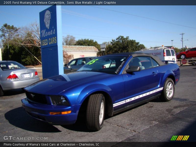 Sonic Blue Metallic / Light Graphite 2005 Ford Mustang V6 Deluxe Convertible