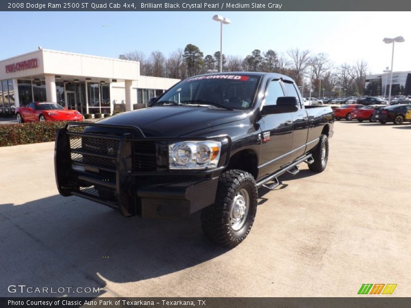Brilliant Black Crystal Pearl / Medium Slate Gray 2008 Dodge Ram 2500 ST Quad Cab 4x4