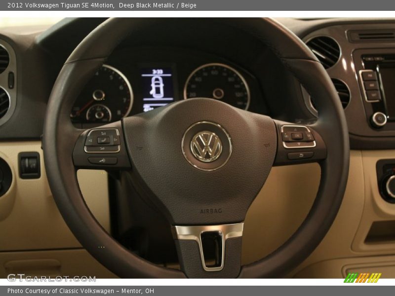 Deep Black Metallic / Beige 2012 Volkswagen Tiguan SE 4Motion