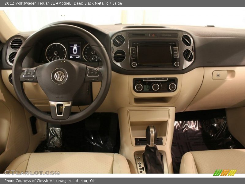Deep Black Metallic / Beige 2012 Volkswagen Tiguan SE 4Motion