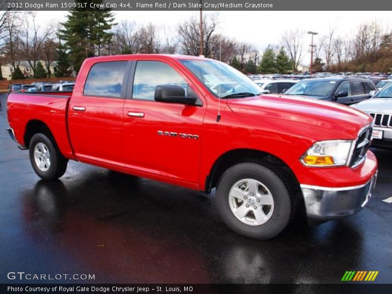 Flame Red / Dark Slate Gray/Medium Graystone 2012 Dodge Ram 1500 SLT Crew Cab 4x4