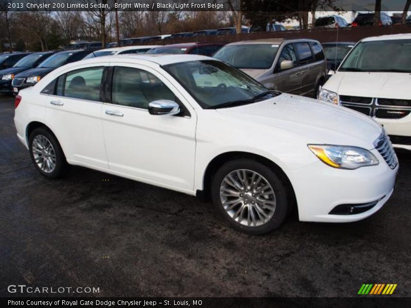 Bright White / Black/Light Frost Beige 2013 Chrysler 200 Limited Sedan
