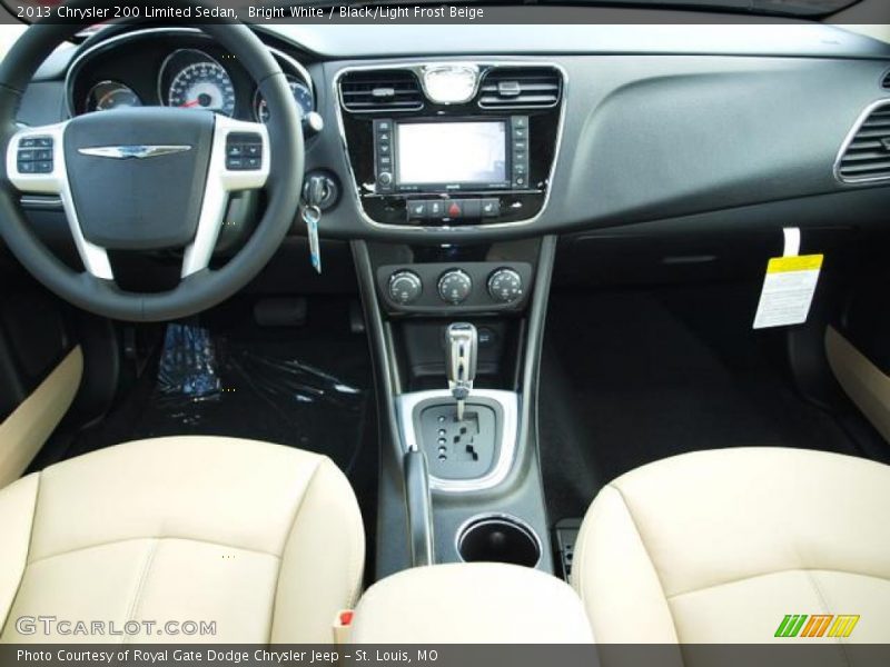 Bright White / Black/Light Frost Beige 2013 Chrysler 200 Limited Sedan