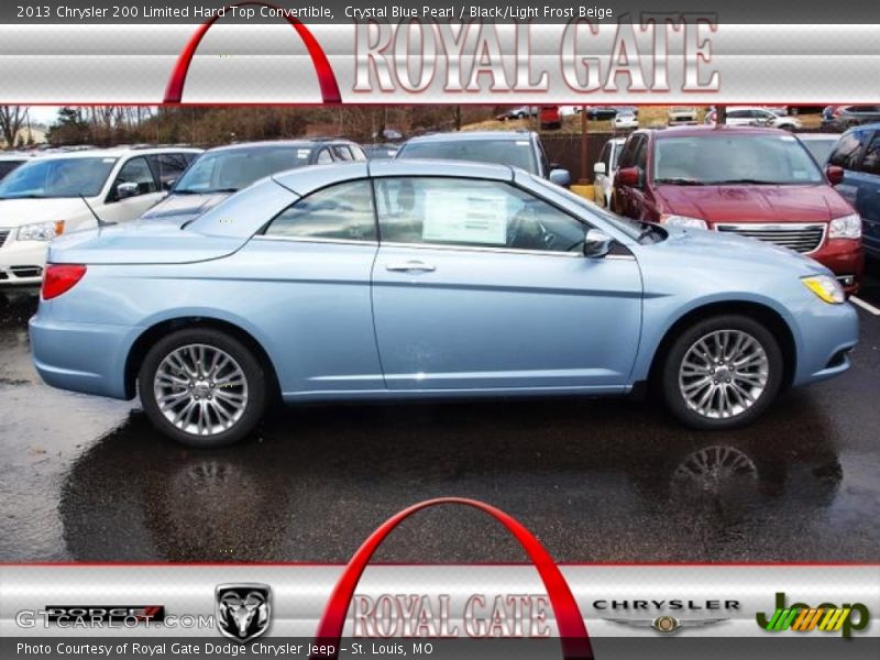 Crystal Blue Pearl / Black/Light Frost Beige 2013 Chrysler 200 Limited Hard Top Convertible