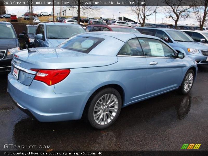 Crystal Blue Pearl / Black/Light Frost Beige 2013 Chrysler 200 Limited Hard Top Convertible