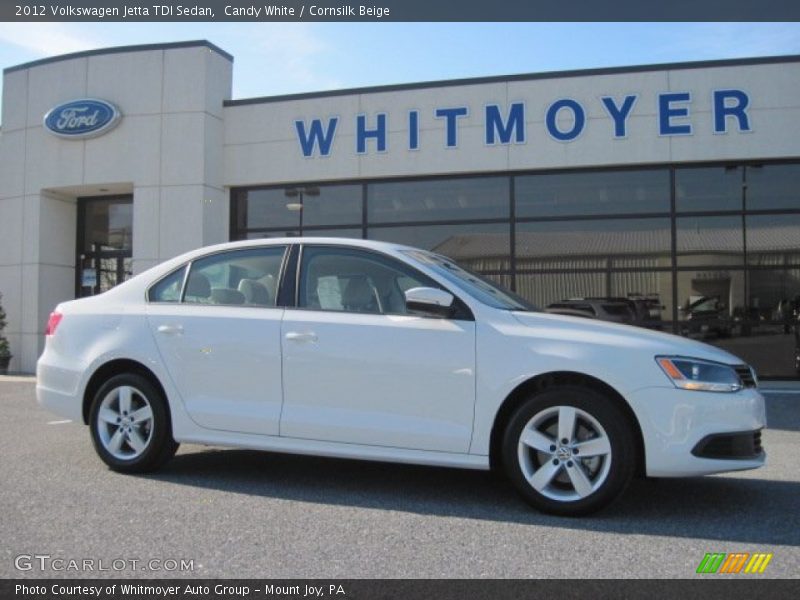 Candy White / Cornsilk Beige 2012 Volkswagen Jetta TDI Sedan