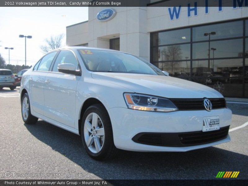 Candy White / Cornsilk Beige 2012 Volkswagen Jetta TDI Sedan