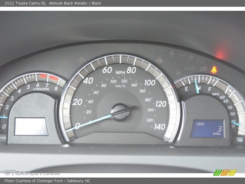 Attitude Black Metallic / Black 2012 Toyota Camry SE