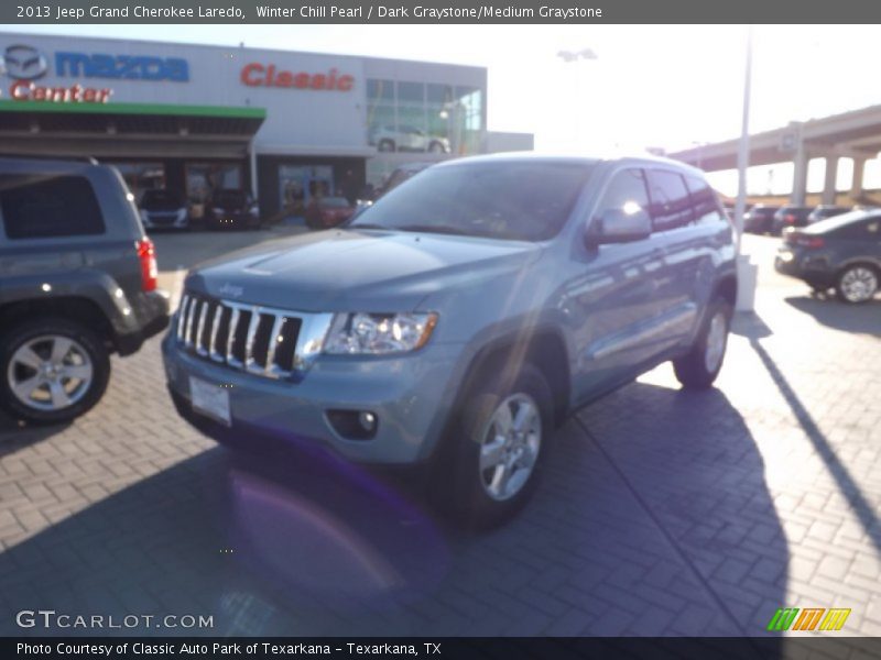 Winter Chill Pearl / Dark Graystone/Medium Graystone 2013 Jeep Grand Cherokee Laredo