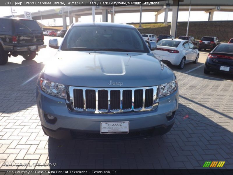 Winter Chill Pearl / Dark Graystone/Medium Graystone 2013 Jeep Grand Cherokee Laredo