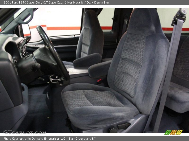 Silver Metallic / Dark Denim Blue 2001 Ford F250 Super Duty XLT SuperCab