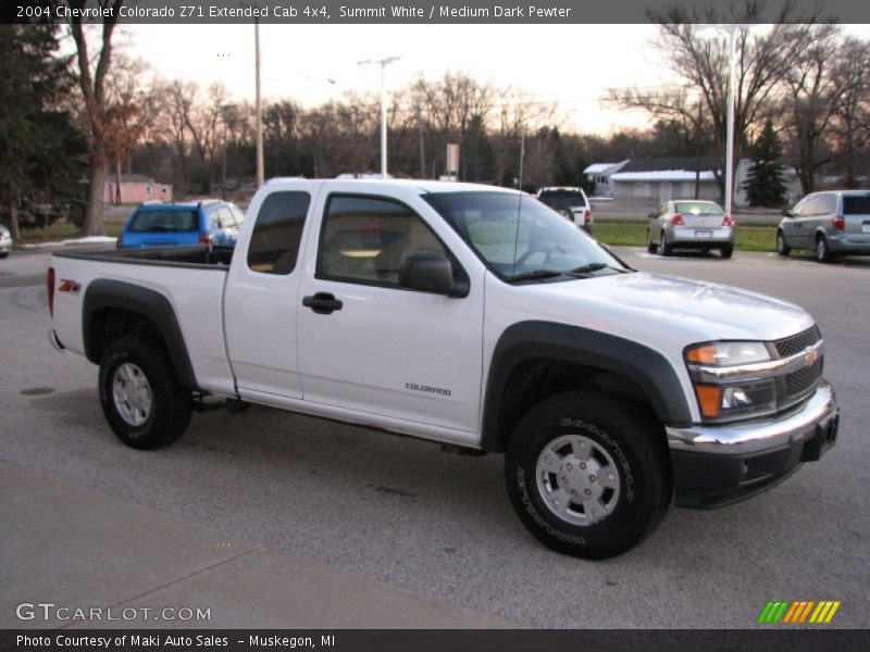 Summit White / Medium Dark Pewter 2004 Chevrolet Colorado Z71 Extended Cab 4x4