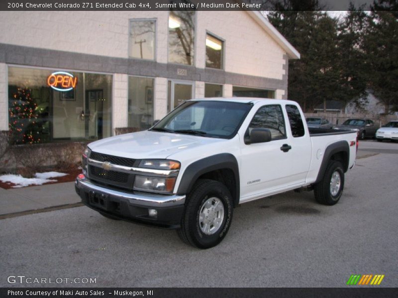 Summit White / Medium Dark Pewter 2004 Chevrolet Colorado Z71 Extended Cab 4x4