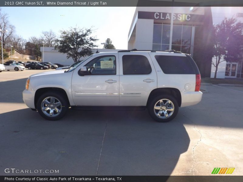 White Diamond Tricoat / Light Tan 2013 GMC Yukon SLT