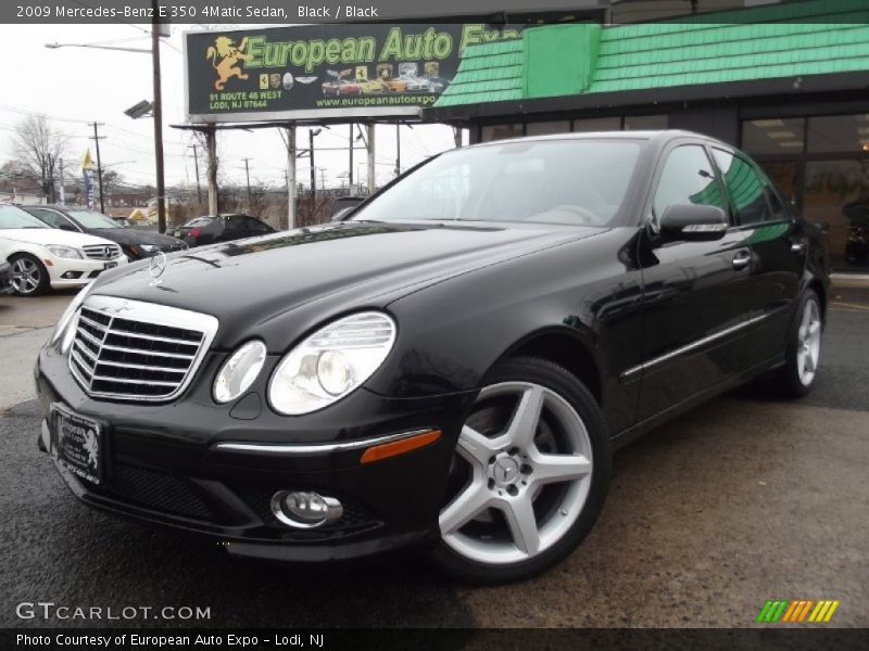 Black / Black 2009 Mercedes-Benz E 350 4Matic Sedan