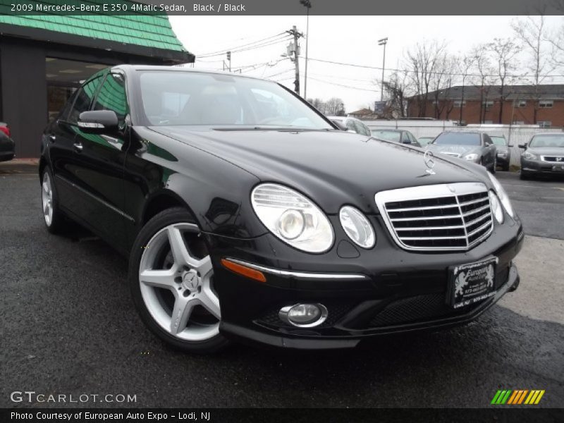 Black / Black 2009 Mercedes-Benz E 350 4Matic Sedan