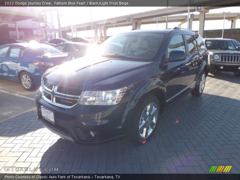 Fathom Blue Pearl / Black/Light Frost Beige 2013 Dodge Journey Crew