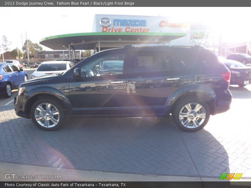 Fathom Blue Pearl / Black/Light Frost Beige 2013 Dodge Journey Crew