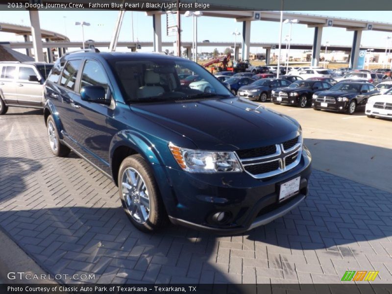 Fathom Blue Pearl / Black/Light Frost Beige 2013 Dodge Journey Crew