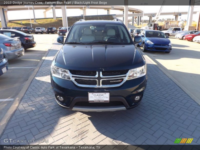 Fathom Blue Pearl / Black/Light Frost Beige 2013 Dodge Journey Crew