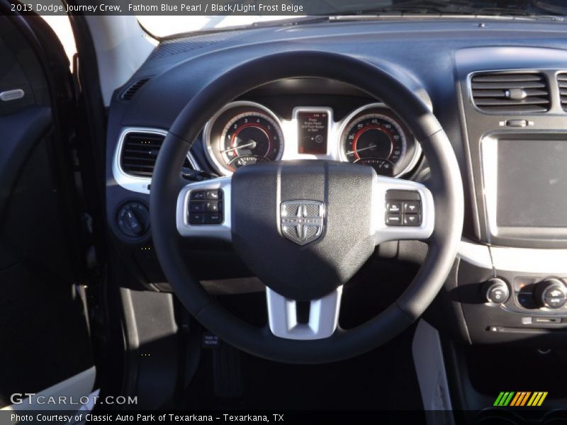 Fathom Blue Pearl / Black/Light Frost Beige 2013 Dodge Journey Crew