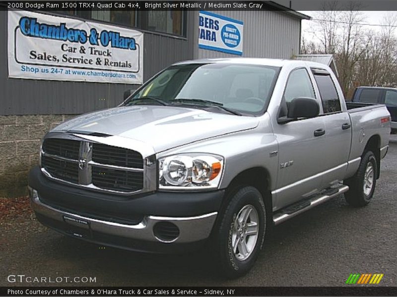 Bright Silver Metallic / Medium Slate Gray 2008 Dodge Ram 1500 TRX4 Quad Cab 4x4