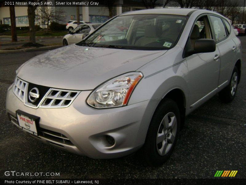 Silver Ice Metallic / Gray 2011 Nissan Rogue S AWD