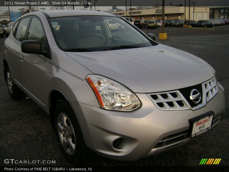 Silver Ice Metallic / Gray 2011 Nissan Rogue S AWD