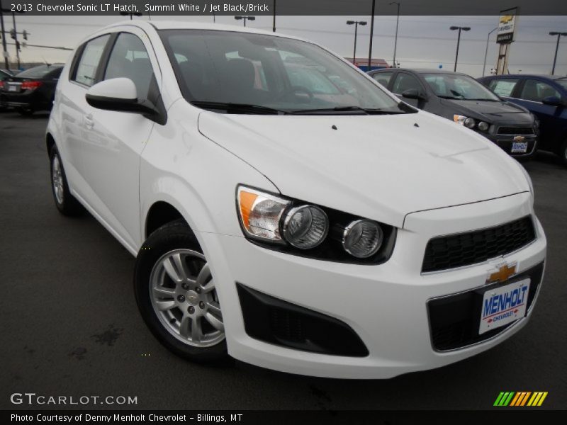 Summit White / Jet Black/Brick 2013 Chevrolet Sonic LT Hatch
