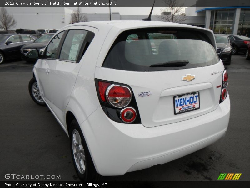 Summit White / Jet Black/Brick 2013 Chevrolet Sonic LT Hatch