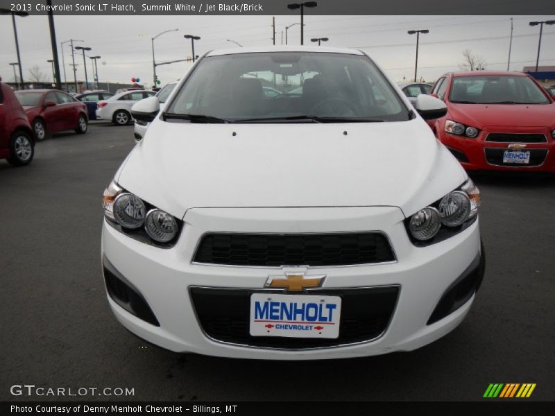 Summit White / Jet Black/Brick 2013 Chevrolet Sonic LT Hatch