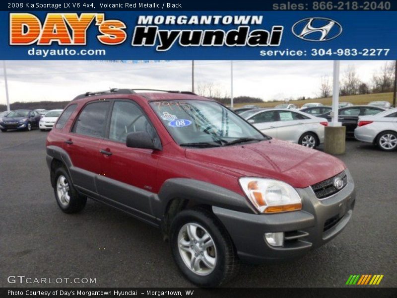 Volcanic Red Metallic / Black 2008 Kia Sportage LX V6 4x4