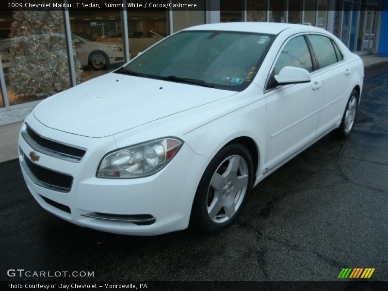 Summit White / Cocoa/Cashmere 2009 Chevrolet Malibu LT Sedan