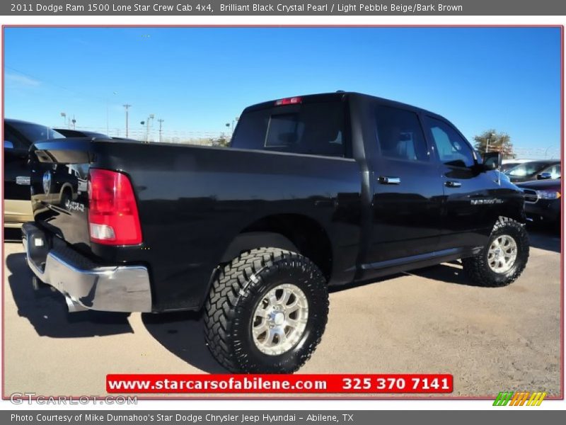 Brilliant Black Crystal Pearl / Light Pebble Beige/Bark Brown 2011 Dodge Ram 1500 Lone Star Crew Cab 4x4