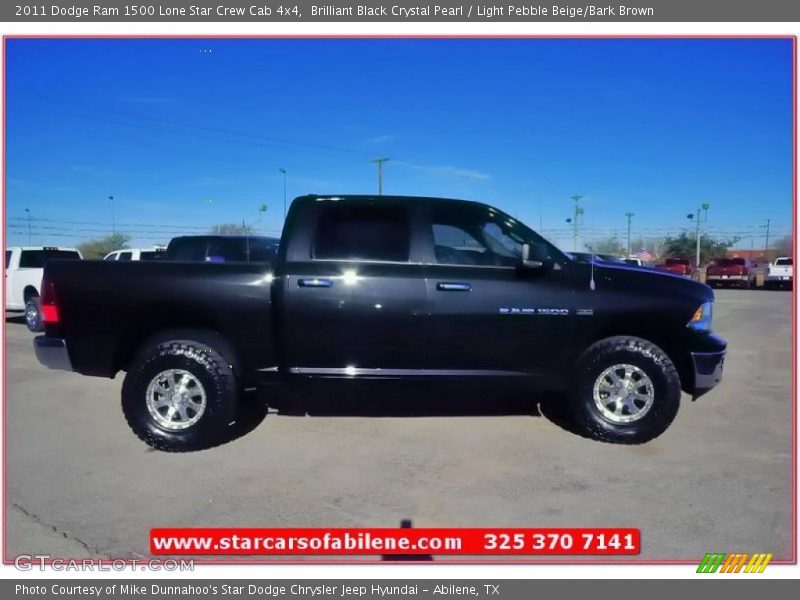 Brilliant Black Crystal Pearl / Light Pebble Beige/Bark Brown 2011 Dodge Ram 1500 Lone Star Crew Cab 4x4