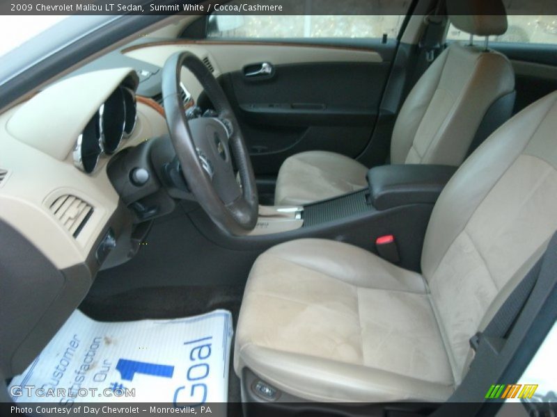 Summit White / Cocoa/Cashmere 2009 Chevrolet Malibu LT Sedan