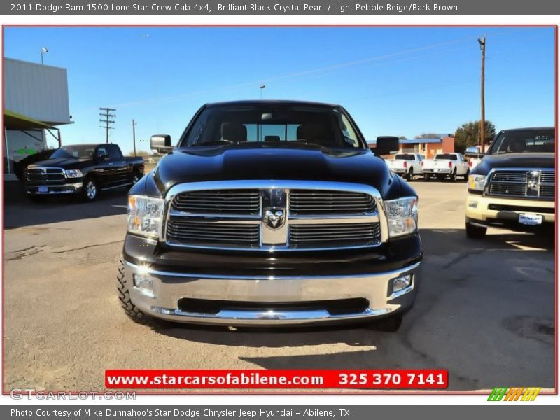 Brilliant Black Crystal Pearl / Light Pebble Beige/Bark Brown 2011 Dodge Ram 1500 Lone Star Crew Cab 4x4