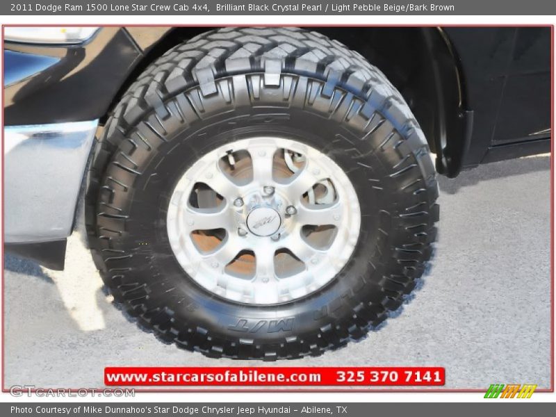Brilliant Black Crystal Pearl / Light Pebble Beige/Bark Brown 2011 Dodge Ram 1500 Lone Star Crew Cab 4x4
