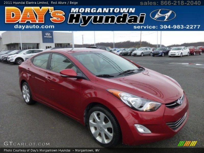 Red Allure / Beige 2011 Hyundai Elantra Limited
