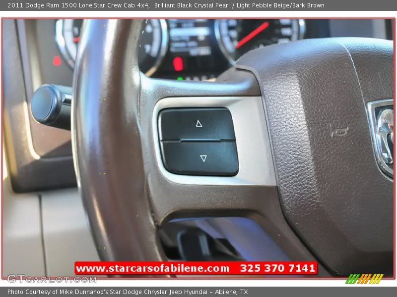 Brilliant Black Crystal Pearl / Light Pebble Beige/Bark Brown 2011 Dodge Ram 1500 Lone Star Crew Cab 4x4